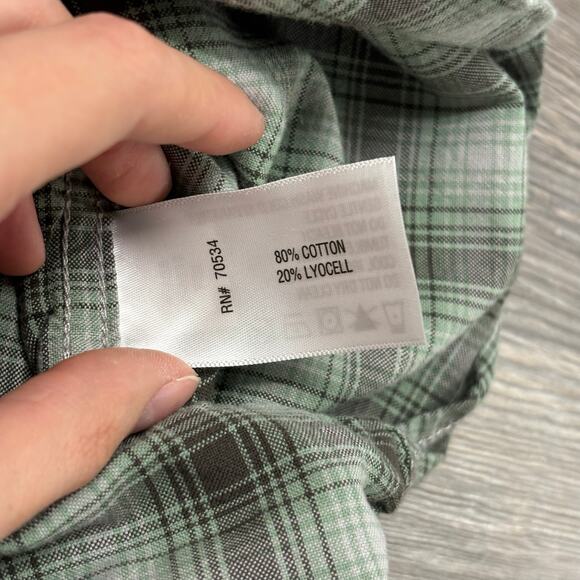 Orvis Flannel Shadow Tartan Plaid‎ Green Mens XL Slim Fit Button Shirt Preppy - Picture 5 of 9